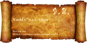 Vadászi Ugor névjegykártya